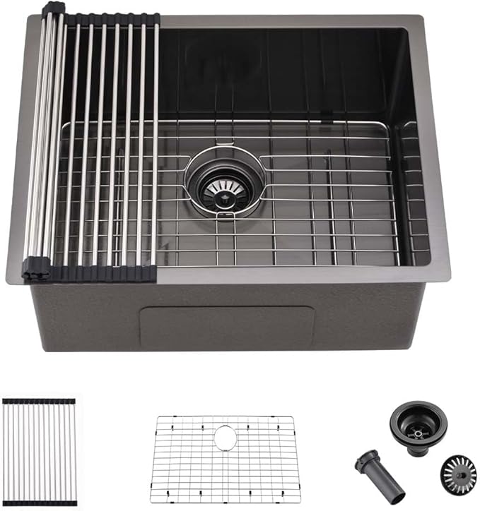Stainless Steel Undermount Laundry Sink Black -Wesliv 23x18x12 Stainless Steel Undermount Utility Sink Matte Black 16 Gauge Single Bowl Laundry Room Sinks Outdoor Utility Sink