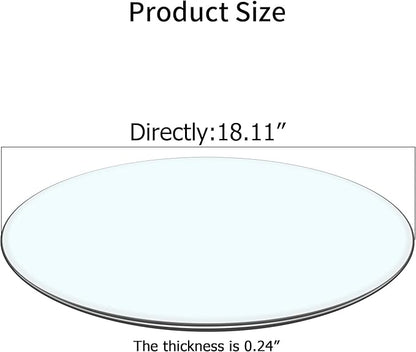 18" Clear Round Glass Table Top, Thick Tempered Glass with Smooth Polished Edge, Ideal for Kitchen, Living Room, Office or Patio Table Replacement