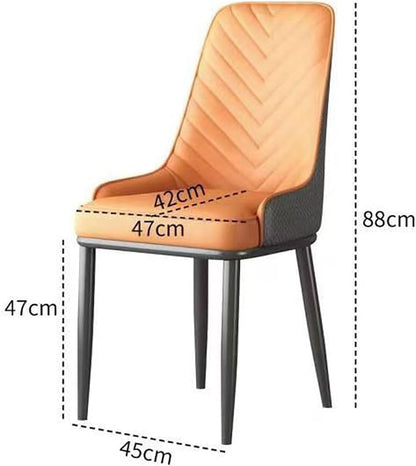 Accent Dining Chairs, PU Leather Chairs, Sleek Black Metal Legs for Living Room/Kitchen Island
