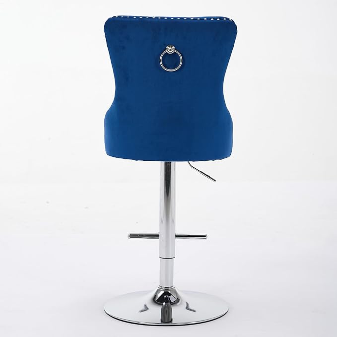 Modern Dining Chair Mid-Century Kitchen Table and Chairs with Sturdy Stable Base, Easy Assembly Luxury Furniture for Dining Room, Home Pub and Kitchen Island,Blue-Foam-setof2