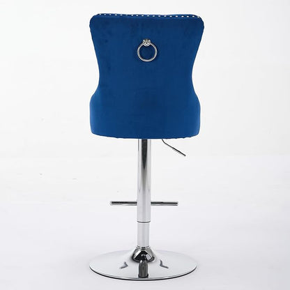 Modern Dining Chair Mid-Century Kitchen Table and Chairs with Sturdy Stable Base, Easy Assembly Luxury Furniture for Dining Room, Home Pub and Kitchen Island,Blue-Foam-setof2