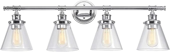 Globe Electric 51446 Parker, 4, Chrome Vanity Light, Bulb Not Included