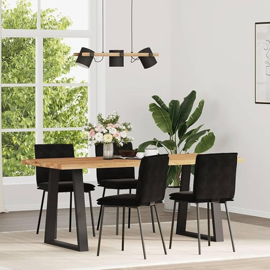 Modern Dining Chairs 4-Piece Set Black Velvet Upholstery with Sturdy Metal Wood Frame Comfortable Foam Seat for Dining Room Kitchen Living Room Furniture
