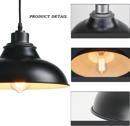 Black Pendant Lights Kitchen Island Farmhouse Pendant Lights Modern Hanging Pendant Light for Dinning Room Living Room Bedroom Bar