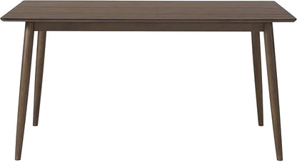 Alaterre Furniture Calais Dining – Mid Century Modern 59-Inch Rectangular Dining Table for 4 – Solid Wood Kitchen and Dining Room Table with Minimalist Design (Warm Walnut Finish)