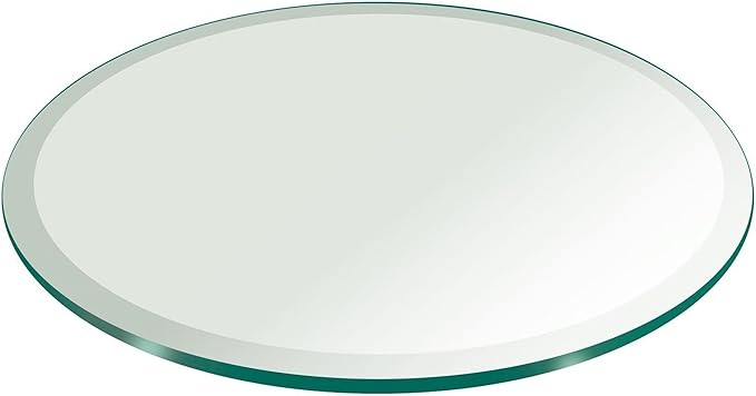30" Inch Round Glass Table Top 3/8" Thick Tempered Beveled Edge by Fab Glass and Mirror