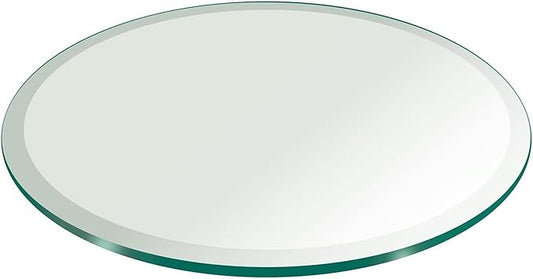 30" Inch Round Glass Table Top 3/8" Thick Tempered Beveled Edge by Fab Glass and Mirror