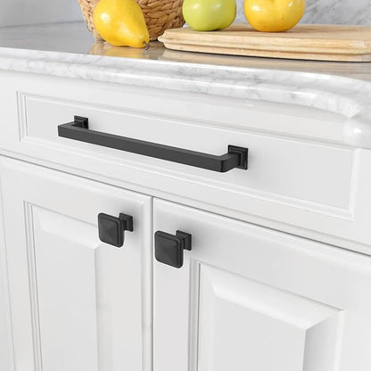 Amerdeco 6 Pack Matte Black Cabinet Pulls 12.6Inch(320MM) Hole Centers Kitchen Cabinet Handles Cabinet Hardware Kitchen Handles for Cabinets Cupboard Handles Drawer Pulls ZH0019