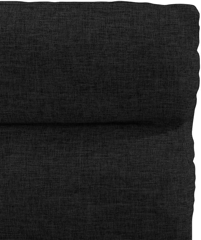 Modern Dining Chairs Set of 2 Black Fabric Upholstered Rubber Wood Frame Comfortable Kitchen and Living Room Furniture with Thick Foam Padding