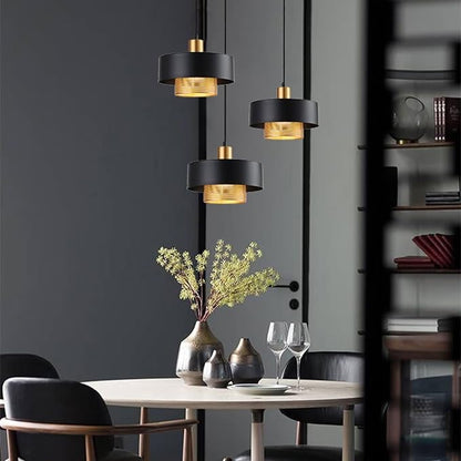 Modern style battery operated pendant light over kitchen island,6 RGB colors dimmable hanging lighting with remote control,Wireless pendant lights fixtures,(With bulb+remote control+charging cable) (