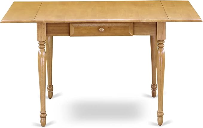 East West Furniture MZT-Oak-T Monza Modern Kitchen Table - a Rectangle Dining Table Top with Dropleaf & Stylish Legs, 36x54 Inch, Oak