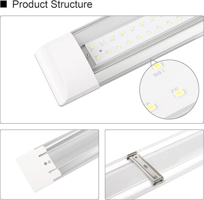 4-Pack 4FT LED Batten, Close to Ceiling Light fixtures, 40W, Ultra-Thin Day Light, 4000K, IP20, LED Ceiling Light for Garage, Stores, Warehouse, Office, Corridor, supermarkets, etc.