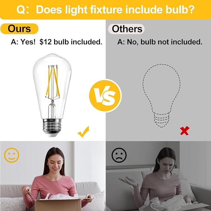 Lynnoland Industrial Semi Flush Mount Ceiling Light, Amber Seeded Glass Shade Ceiling Light Fixture, Light Fixture for Hallway Bathroom Bedroom, Vintage Hanging Light Fixtures