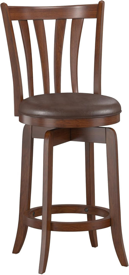 Hillsdale 25.5" Savana Wood Swivel Counter Height Stool, Cherry