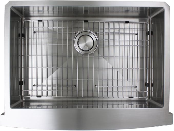 Transolid DUSSF302210 Diamond Apron-Front Single Bowl 16-Gauge Stainless Steel Kitchen Sink, 30-in x 22-in x 10-in, Brushed Finish