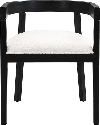 Christopher Knight Home Elev Set of 2 Fabric Upholstered Dining Chairs, Living Room Barrel Accent Chair Set, Round Backrest Dining Room Chair, Kitchen Island Extra Seat, Cream+Black