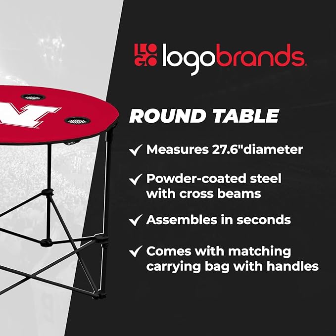 Logo Brands Officially Licensed NCAA Unisex Round Table, One Size, Team Color