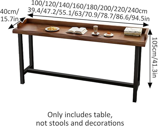 Rustic Bar Height Table - Long Narrow Counter Table for Kitchen, Living Room, Coffee Shop & Small Spaces - Tall Island Table, Perfect for Foyers & Window Areas -