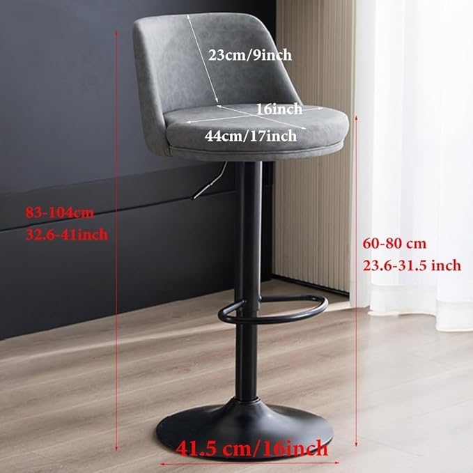 PU Leather Adjustable Stools - Swivel Armless Counter for Kitchen Island, Dining Room &,/Blue a-One Size