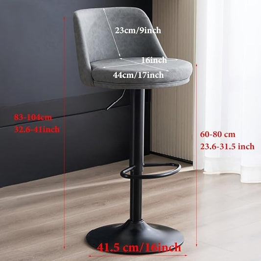 PU Leather Adjustable Stools - Swivel Armless Counter for Kitchen Island, Dining Room &,/Blue a-One Size
