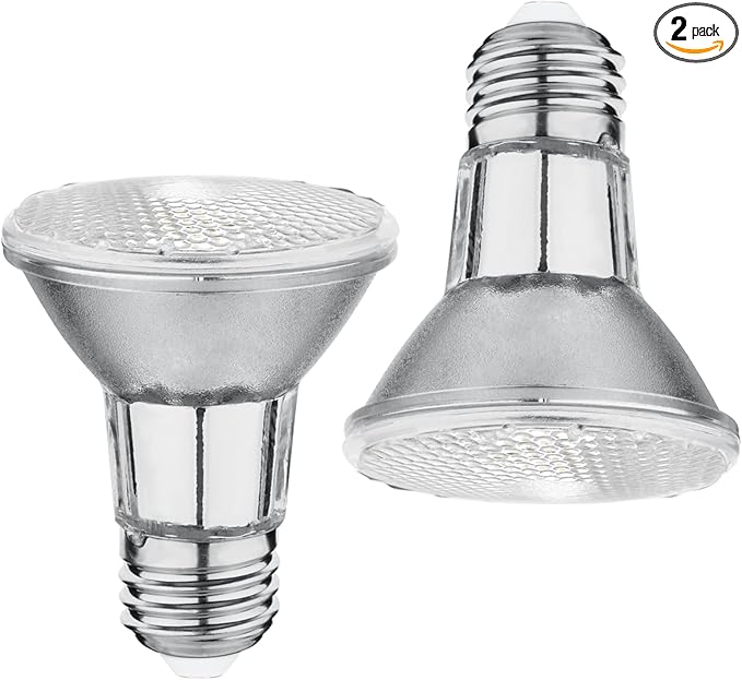 PAR20 7W LED Range Hood Light, 595lm, Waterproof IP65, Replaces 50W Halogen Cup, E26, Dimmable, Warm White, 120V, Spot Bulbs for Kitchen Appliances, Track Lighting, Outdoor Landscaping, Pack of 2