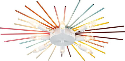 Kids Ceiling Light,8-Lights Colorful Sputnik Ceiling Fixtures, Rainbow Kid Chandelier for Bedroom Playroom Kitchen Entryway,E12