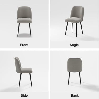 Casaphoria Dining Chairs Set of 2, Modern Fabric Kitchen Chairs with Grey Metal Legs, Comfortable Dining Room Side Chairs for Home, Living Room,Restaurant