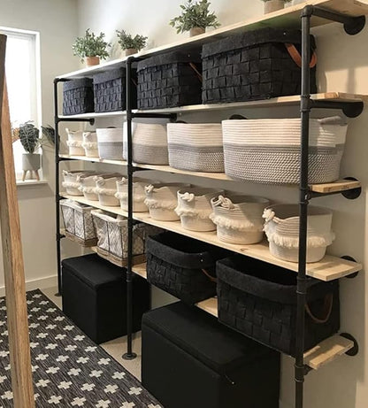 (14“Deep,3pcs)Industrial Retro Wall Mount Iron Pipe Shelf,DIY Open Bookshelf,Hung Bracket,Home Improvement Kitchen Shelves,Tool Utility Shelves, Office Shelves, Bookshelves and bookcases