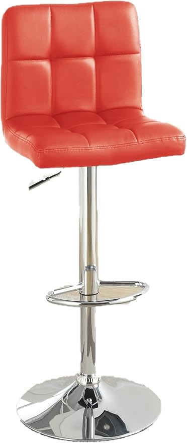 Modern Dining Chairs Set of 2 Adjustable Height Kitchen Island Stools with Sturdy Construction, Natural Style, Versatile Use, Simple Design and Comfortable Seat,Red