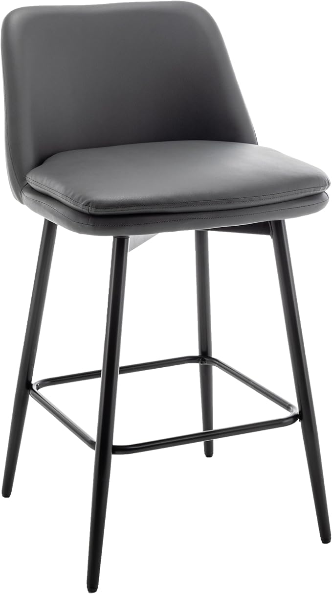 Modern Dining Chairs,Set of 2,Sturdy and Stylish,Simple Natural Design,Swivel Bar Stools with Back,Versatile Use in Kitchen Island Pub,Applicable to Front Porch,Garden,Patio,Reception Room,Darkgrey-P