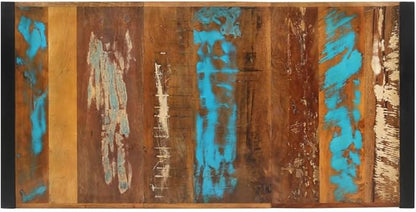 Industrial Bar Table with Rustic Reclaimed Wood and Iron Frame, 55.1x27.6x43.3 Inches, Handmade Dining Table for Kitchen Living Room Indoor Outdoor Use, Sturdy Farmhouse