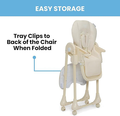 Little Folks by Delta Children 2-in-1 SlimFold High Chair for Babies and Toddlers, Cream