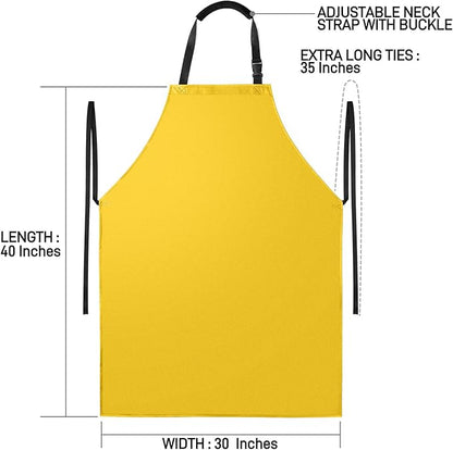 Waterproof Apron with Comfortable Adjustable Bib Rubber Vinyl Dishwasher Heavy Duty Apron for Men Women Dishwashing