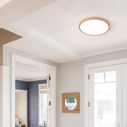 Gold LED Flush Mount Ceiling Light Fixture, 12inch 28W 5000K LED Ceiling Light Set of 6, Ultra Slim Flush Mount Ceiling Lamp for Bedroom, Living Room, Dining Room, Kitchen, Hallway