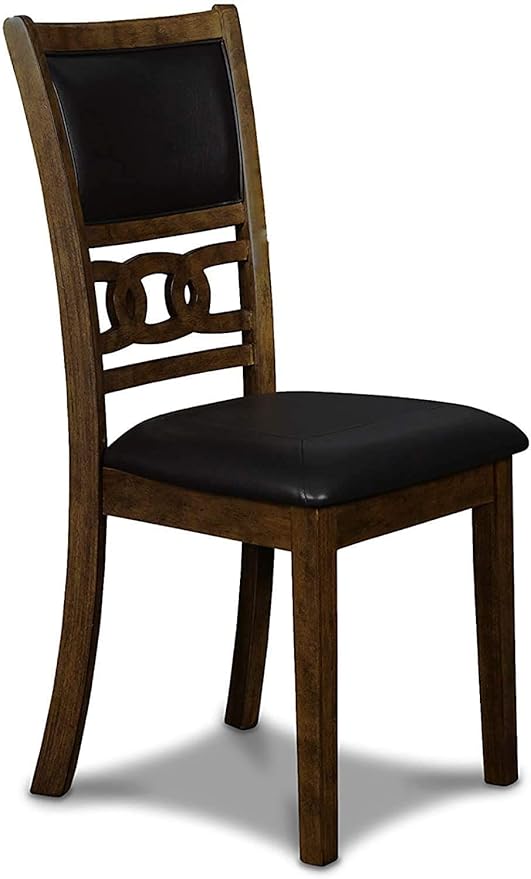 New Classic Furniture Gia 3-Piece Drop Leaf Dining Table Set with 2 Chairs, 42-Inch, Brown