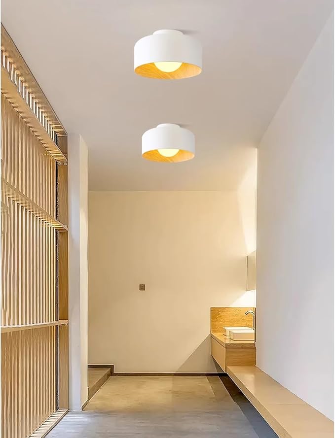Staircase Flush Mount Ceiling Light Fixture 8.6in Rust-Proof Iron Ceiling Lamp G9 5W Warm Light 3000K Close to Ceiling Light Retro Industrial Interior for Shops, Hostels, Clothing Stores