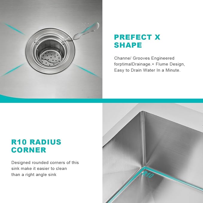 20 Inch Drop in Kitchen Bar Sink Brushed, TSIBOMU 304 Stainless Steel Single Bowl Topmount Kitchen Sink Basin with Grid, D20" x W16" x H9"