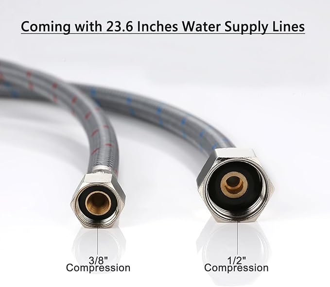 SHACO Kitchen Faucet with Side Sprayer, 2 Handle Kitchen Sink Faucet with Water Supply Line, Brushed Nickel 360 Swivel Kitchen Faucet for Sink 3 Hole 4 Hole, SC-SLYT004L-S new13