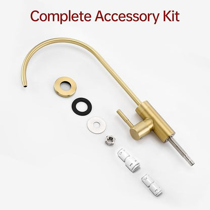 SUMERAIN NSF Certification 100% Lead-Free Kitchen Water Filter Faucet SUS304 Stainless Steel, Brushed Gold Drinking Water Faucet for Kitchen Sink