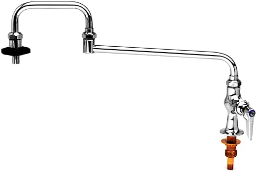 T&S Brass B-0591, Pot Filler with Deck Mount, Single Control, 24-Inch Double Joint Nozzle and Insulated On-Off Control