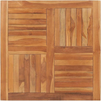 35.4 x 35.4 in Solid Teak Wood Square Tabletop Butcher Block Countertop for Custom Desk Bar Dining Outdoor Indoor Cafe Kitchen Rustic Brown