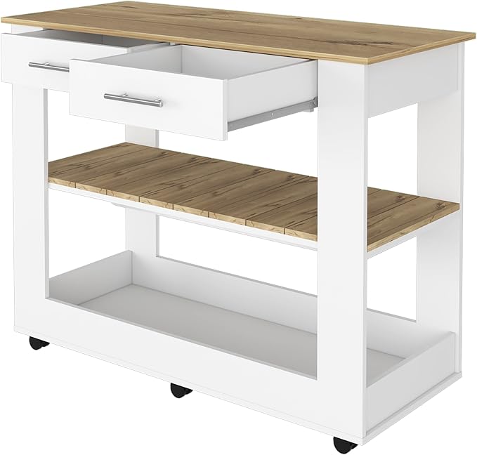 GOWE Brooklyn 46 Kitchen Island, Two Shelves, Two Drawers