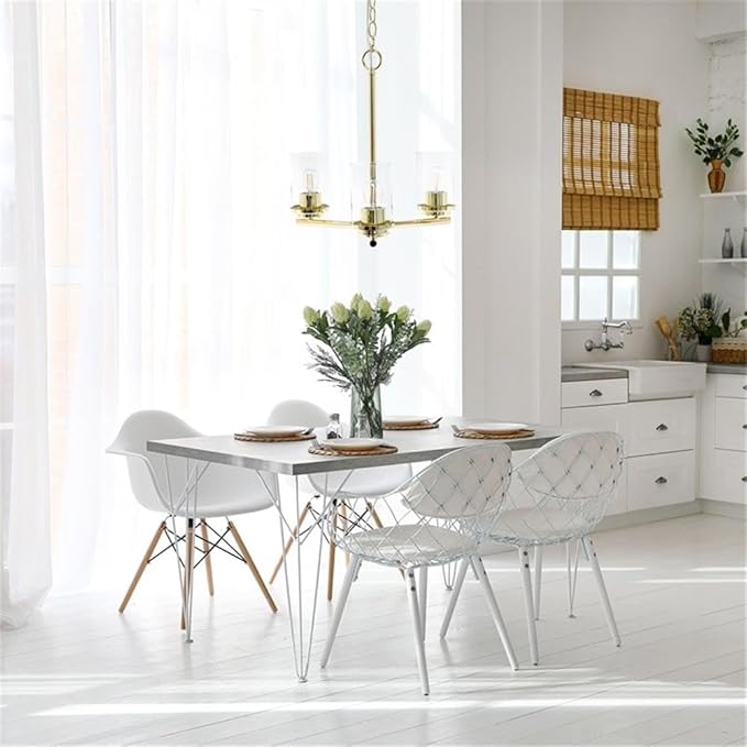 Elegant Designs PT1018-GLD 15" Traditional Vintage Modern Industrial 3-Light Metal and Clear Glass Kitchen Island Foyer Hallway Living Room Den Dining Room Hanging Pendant Chandelier, Gold