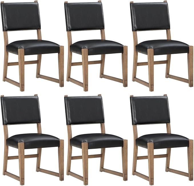 Farmhouse Dining Chairs Set of 2 - Upholstered Mid Century Armless Side Chairs with Back, Durable Polyester Fabric for Kitchen Island, Living Room, Restaurant