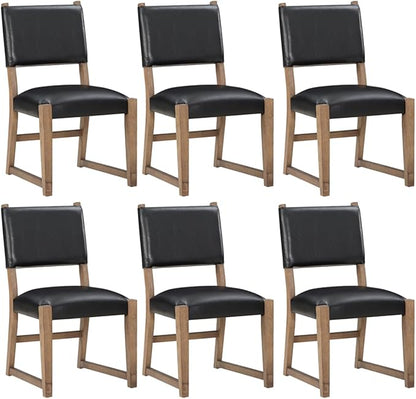 Farmhouse Dining Chairs Set of 2 - Upholstered Mid Century Armless Side Chairs with Back, Durable Polyester Fabric for Kitchen Island, Living Room, Restaurant