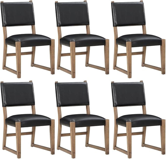 Farmhouse Dining Chairs Set of 2 - Upholstered Mid Century Armless Side Chairs with Back, Durable Polyester Fabric for Kitchen Island, Living Room, Restaurant