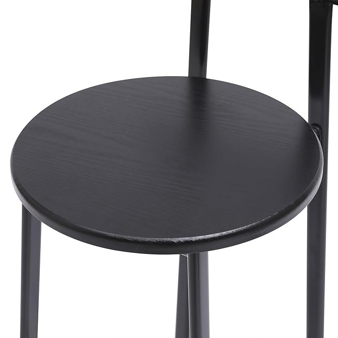 Kitchen Island Bar Chairs Set of 3 Metal Counter Barstools with Backrest for Dining Pub Room