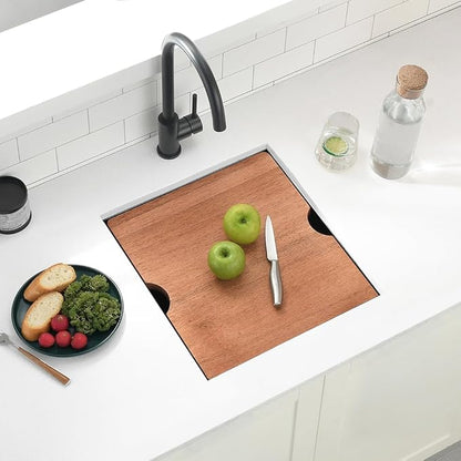 15 Black Inch Undermount Bar Sink, Swift Horse 15x17 Inch 16Gauge Black Stainless Steel Undermount Single Bowl Kitchen Bar Sinks With Cutting Board