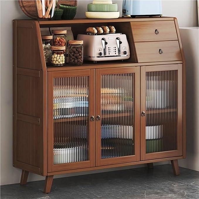 Sideboard, Prefab Tiny Homes, Kitchen Hutch, Hutch Cabinet with Storage, Bakers Rack, Kitchen Island, Storage Cabinet for Kitchen, Foyer, Study(39.4 * 13 * 37.4in)