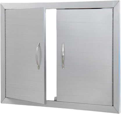 30.5x21 Stainless Steel Outdoor Kitchen Door – Flush Mount BBQ Access Door, Waterproof & Corrosion-Resistant, Easy Installation for BBQ Islands & Cabinets